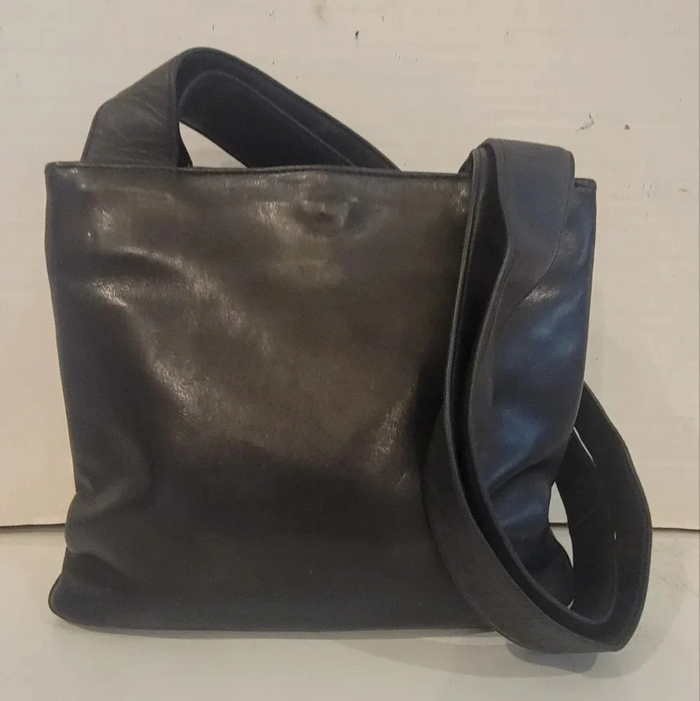 PERLINA BLACK LEATHER‎ SHOULDERBAG HANDBAG